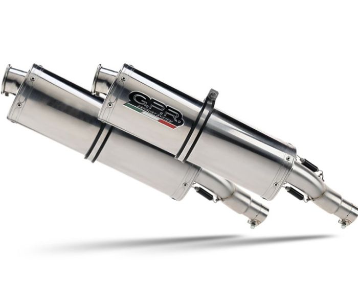 Dual slip-on exhaust GPR TRIOVAL Y.44.CAT.TRI Polished Stainless Steel including removable db killers, link pipes and catalysts [2]