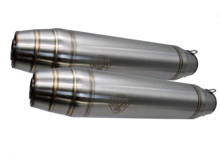 Dual universal silencer kit GPR DEEPTONE CAFE.62.DE Brushed Stainless steel without link pipes [3]