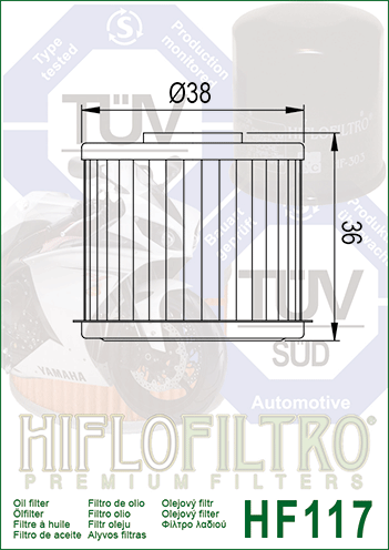 Filtru de ulei HIFLOFILTRO HF117 [2]
