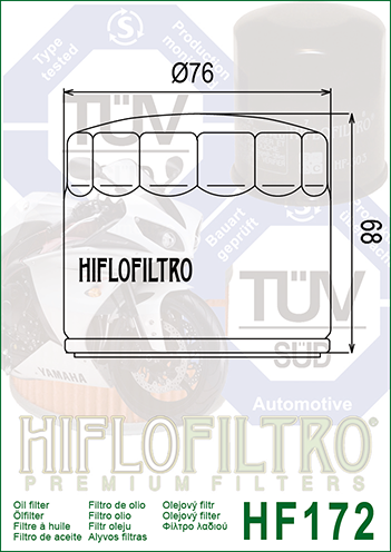 Filtru de ulei HIFLOFILTRO HF172C Cromat [2]