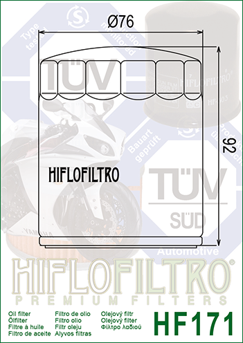 Filtru de ulei HIFLOFILTRO HF171B Negru [2]