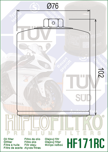 Filtru de ulei HIFLOFILTRO HF171CRC Race Cromat [2]