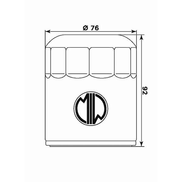 Filtru de ulei MIW BU10002 (alt. HF171B) [2]