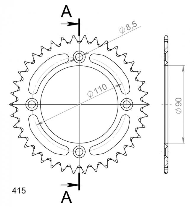 Foaie spate ALU SUPERSPROX RAL-452:39-ORG portocaliu 39T, 415 [2]