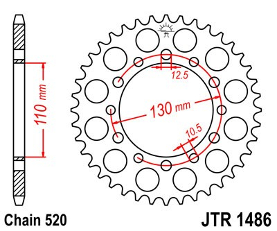 Foaie spate JT JTR 1486-42 42T, 520 [2]