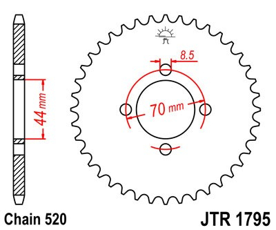 Foaie spate JT JTR 1795-22 22T, 520 [2]