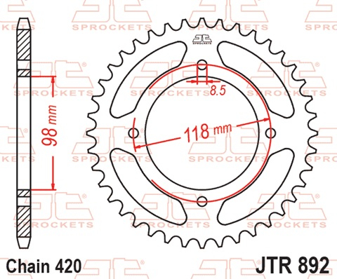 Foaie spate JT JTR 892-48 48T, 420 [2]