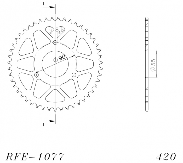 Foaie spate SUPERSPROX RFE-1077:47-BLK Negru 47T, 420 [2]