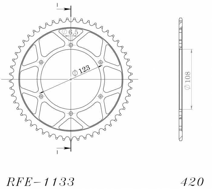 Foaie spate SUPERSPROX RFE-1133:53-BLK Negru 53T, 420 [2]