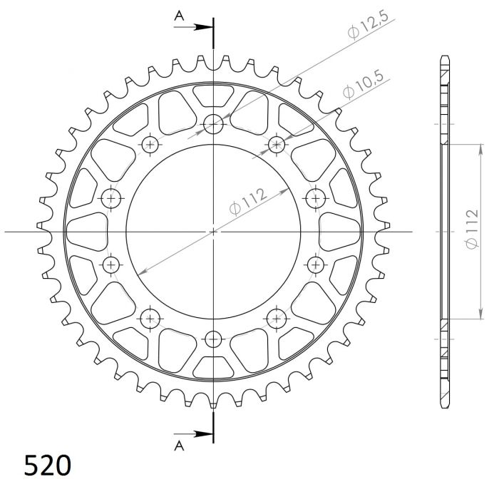 Foaie spate SUPERSPROX RFE-1303:43-BLK Negru 43T, 520 [2]
