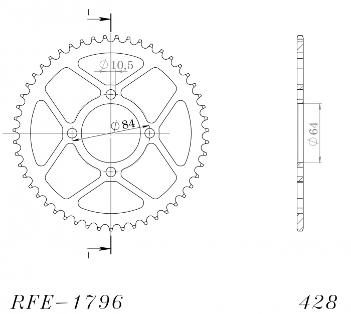 Foaie spate SUPERSPROX RFE-1796:49-BLK Negru 49T, 428 [2]