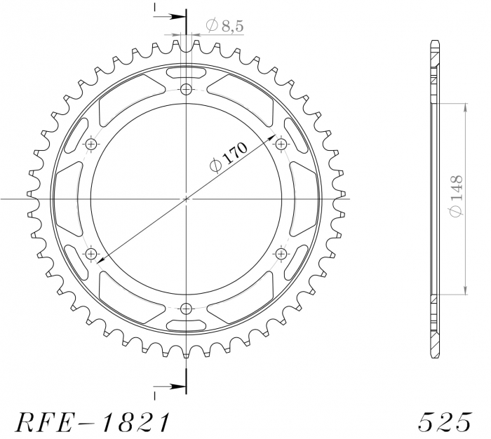 Foaie spate SUPERSPROX RFE-1821:47-BLK Negru 47T, 525 [2]