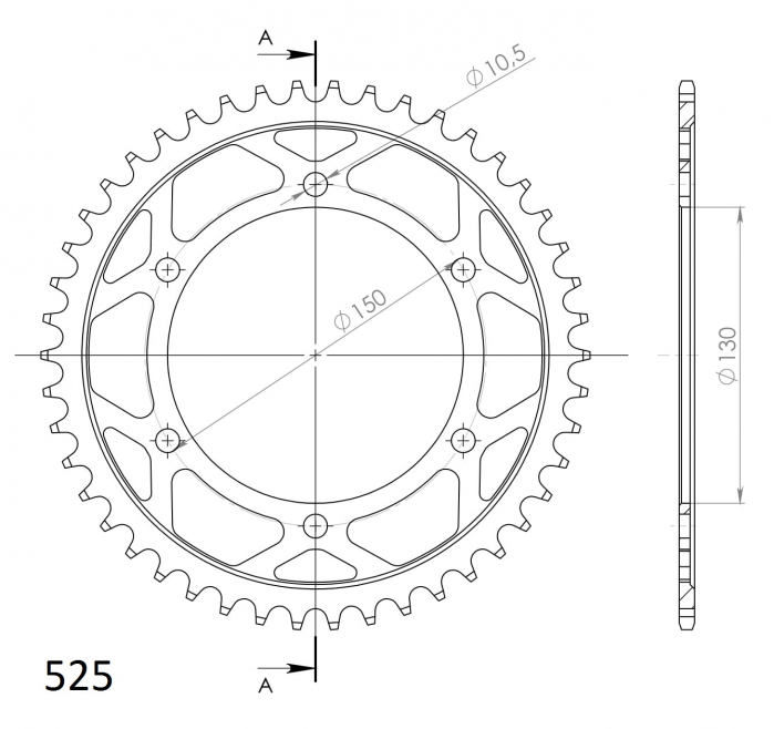 Foaie spate SUPERSPROX RFE-300:46-BLK Negru 46T, 525 [2]