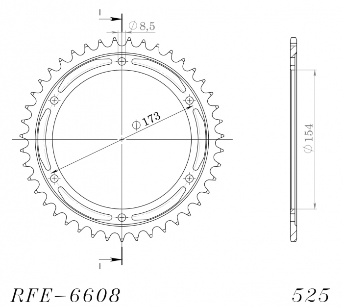 Foaie spate SUPERSPROX RFE-6608:43-BLK Negru 43T, 525 [2]