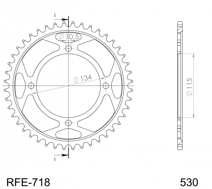 Foaie spate SUPERSPROX RFE-718:46-BLK Negru 46T, 530 [2]