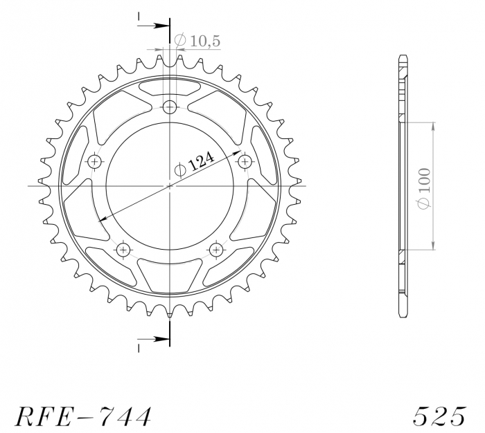 Foaie spate SUPERSPROX RFE-744:39-BLK Negru 39T, 525 [2]