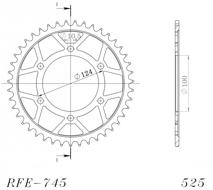 Foaie spate SUPERSPROX RFE-745:43-BLK Negru 43T, 525 [2]