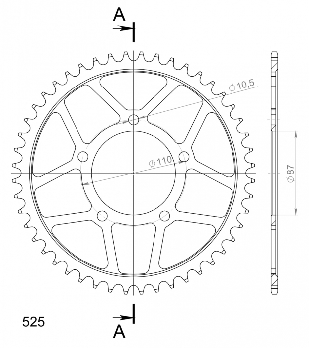 Foaie spate SUPERSPROX RFE-807:48-BLK Negru 48T, 525 [2]