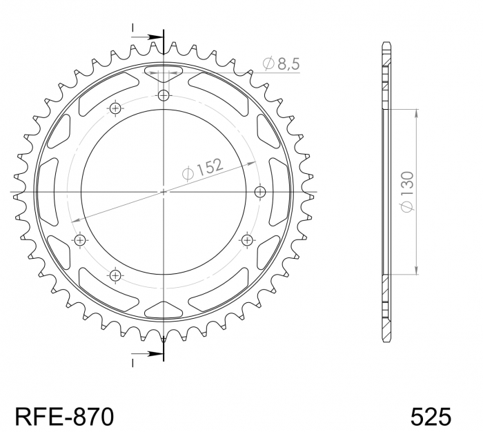 Foaie spate SUPERSPROX RFE-870:41-BLK Negru 41T, 525 [2]