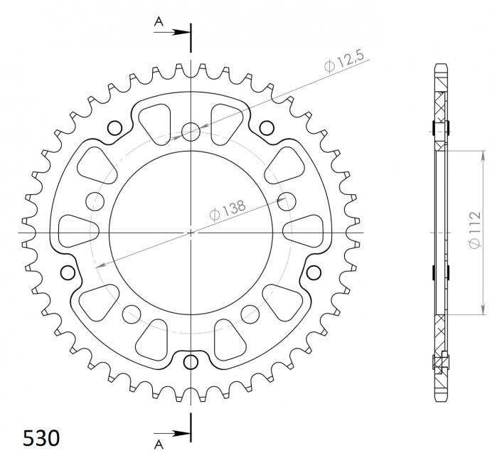 Foaie spate SUPERSPROX STEALTH RST-302:44-GLD auriu 44T, 530 [2]