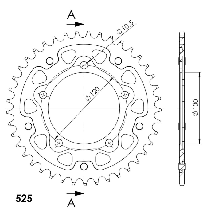 Foaie spate SUPERSPROX STEALTH RST-7026:41-GLD auriu 41T, 525 [2]