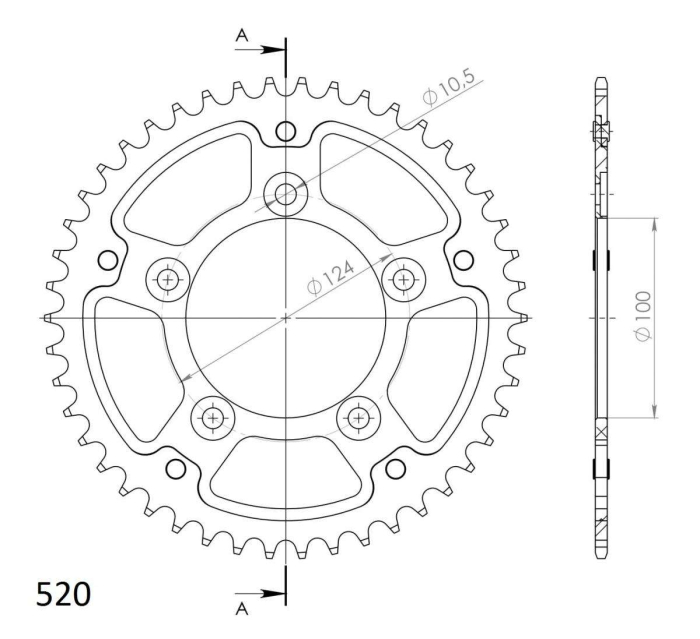 Foaie spate SUPERSPROX STEALTH RST-743:43-GLD auriu 43T, 520 [2]