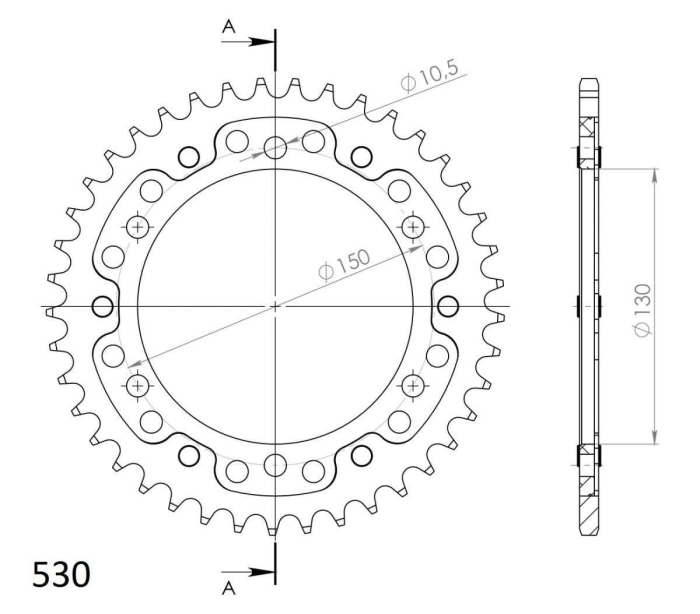 Foaie spate SUPERSPROX STEALTH RST-859:39-GLD auriu 39T, 530 [2]