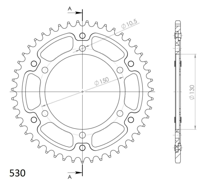 Foaie spate SUPERSPROX STEALTH RST-859:47-BLK Negru 47T, 530 [2]