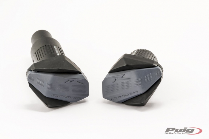 Frame sliders PUIG R12 9708N black with grey rubber [2]