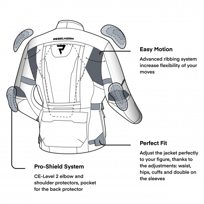 Geaca moto textil touring/adventure Rebelhorn Hardy II [8]