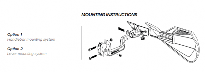 Handguard POLISPORT MX ROCKS with universal aluminium mounting kit Alb [5]
