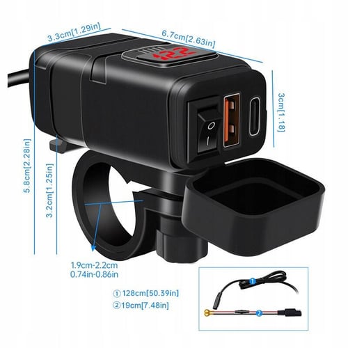 Incarcator USB moto FreedConn MC1N-PD pentru ghidon [7]