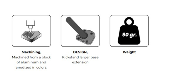 Kickstand extension PUIG 22462N Negru with standard suspension [5]