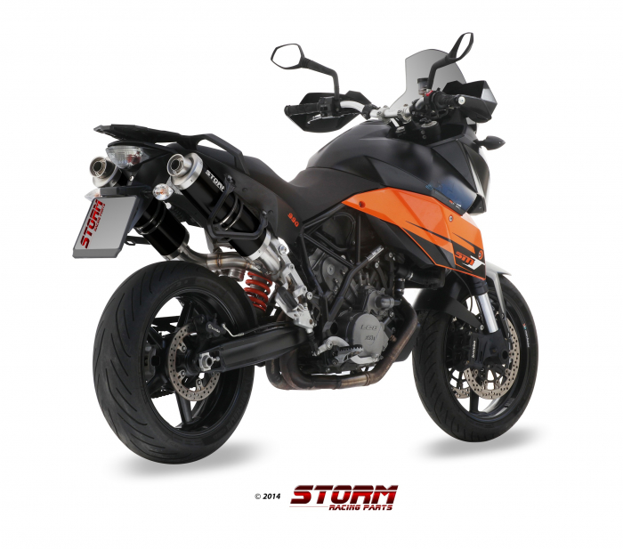 Kit 2 evacuari STORM OVAL 74.KT.013.LX1B negru otel [2]