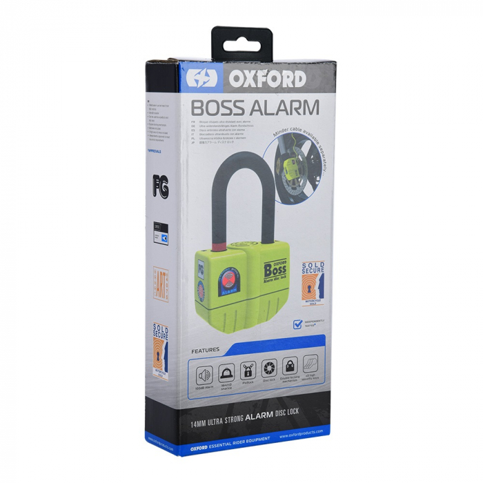 Lacat de disc cu alarma Oxford BOSS OF3 14mm [4]