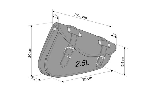 Leather saddlebag CUSTOMACCES DETROIT APD001N Negru pereche [2]