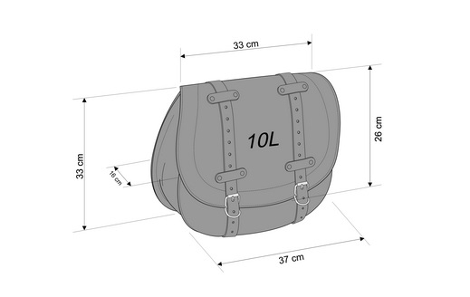 Leather saddlebag CUSTOMACCES HD APH001N Negru pereche [2]