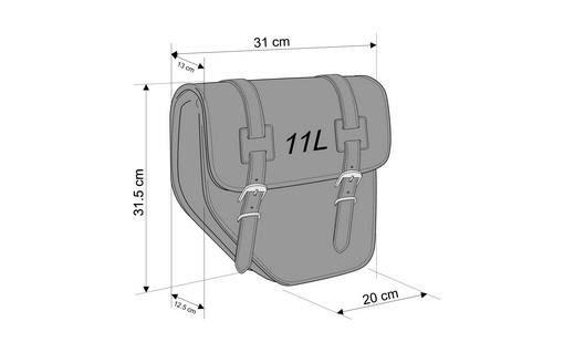 Leather saddlebag CUSTOMACCES IBIZA API002N Negru pair, with universal support [2]