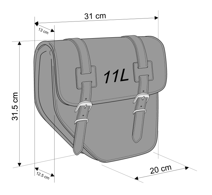 Leather saddlebag CUSTOMACCES IBIZA APM001N Negru right, with universal support [2]