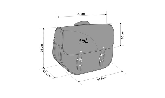 Leather saddlebag CUSTOMACCES SANT LOUIS AP0001N Negru dreapta [2]