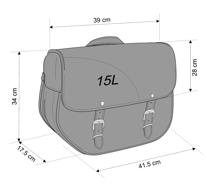 Leather saddlebag CUSTOMACCES SANT LOUIS APS004N Negru right, with universal support [2]