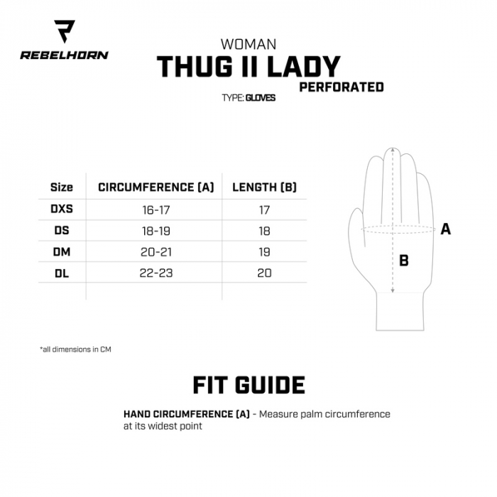 Manusi moto de piele Rebelhorn Thug II Perforated Lady [4]