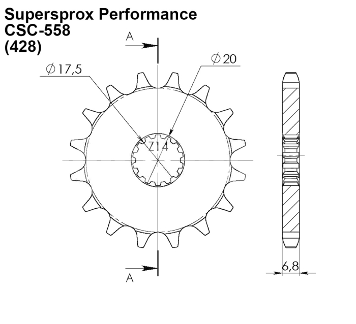 Pinion fata SUPERSPROX CSC-558:16.5 16T, 428 [2]