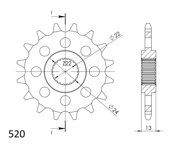 Pinion fata SUPERSPROX CST-1126:16 16T, 520 [2]