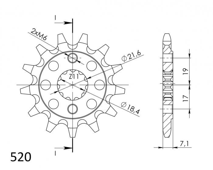 Pinion fata SUPERSPROX CST-1321:13 13T, 520 [2]