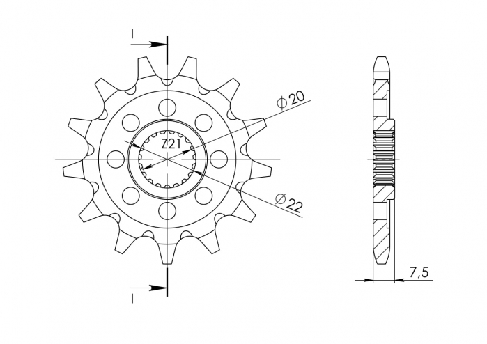 Pinion fata SUPERSPROX CST-1323:13 13T, 520 [2]