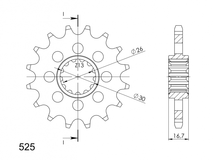 Pinion fata SUPERSPROX CST-1370:16 16T, 525 [2]