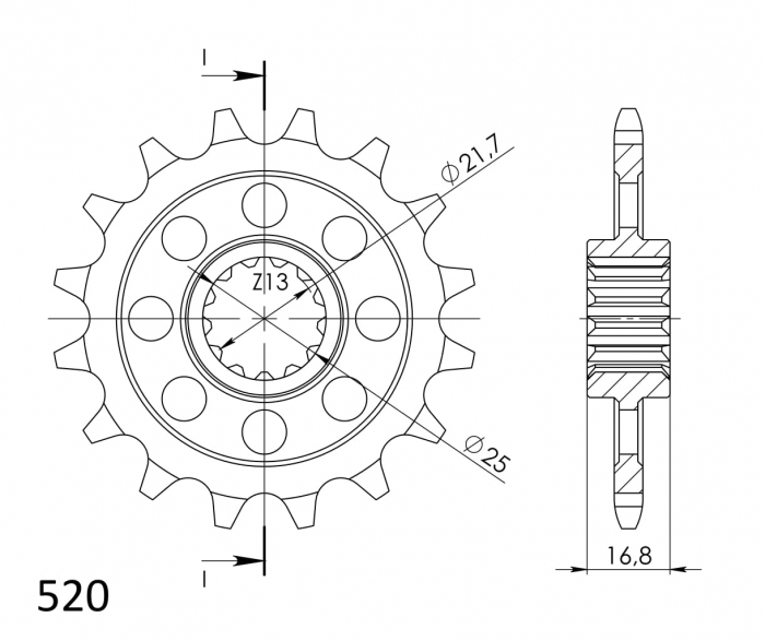 Pinion fata SUPERSPROX CST-1373:16 16T, 520 [2]