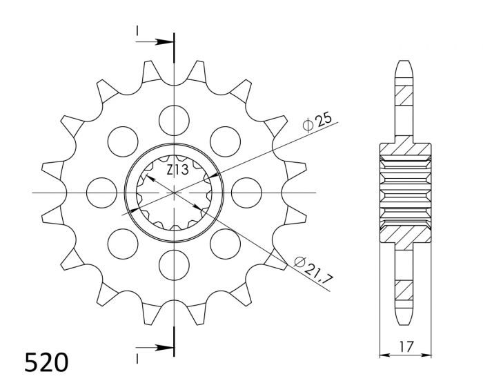 Pinion fata SUPERSPROX CST-1381:15 15T, 520 [2]