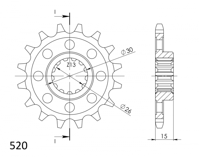 Pinion fata SUPERSPROX CST-1404:17 17T, 520 [2]